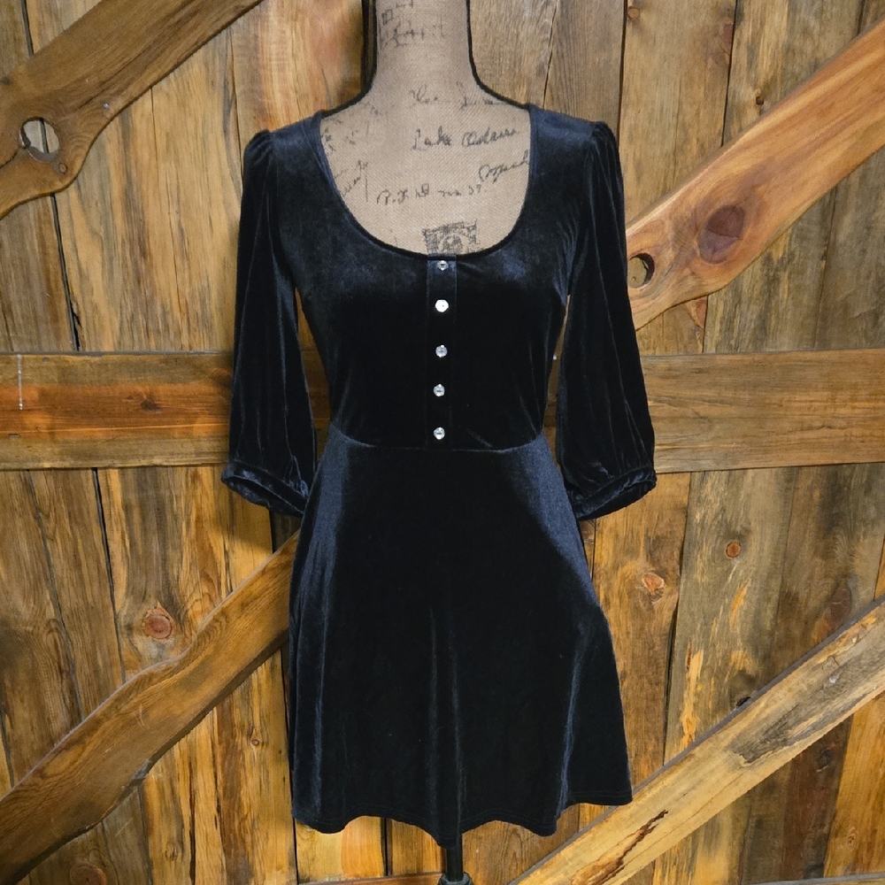 Modcloth Elegant Navy Velvet Dress